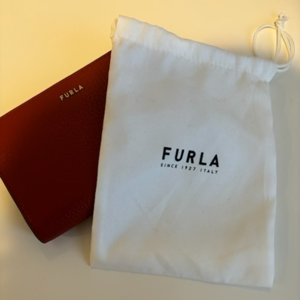 Furla red leather waller